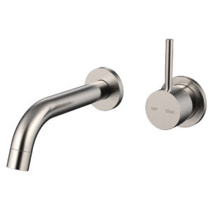 Cioso Wall Basin Mixer Brushed Nickel No Plate