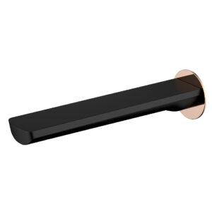 Akemi 180mm Bath Spout Black & Rose Gold