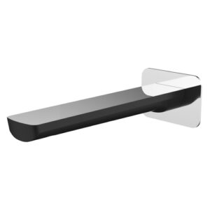 Akemi 235mm Bath Spout Square Plate Black & Chrome