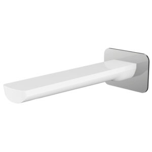 Akemi 180mm Bath Spout Square Plate White & Chrome