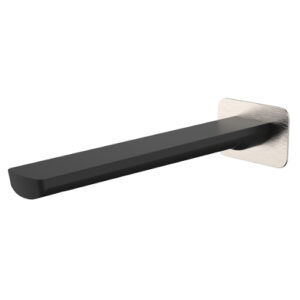 Akemi 235mm Bath Spout Square Plate Black & Brushed Nickel