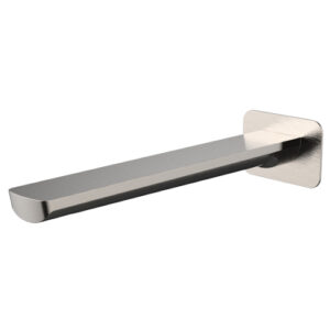 Akemi 235mm Bath Spout Square Plate Brushed Nickel