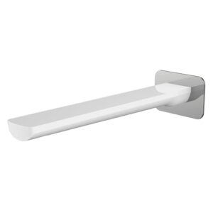Akemi 235mm Bath Spout Square Plate White & Chrome