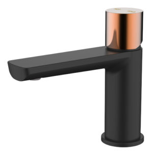 Finesa Basin Mixer Matte Black & Rose Gold
