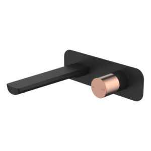 Finesa Wall Basin Mixer Matte Black & Rose Gold