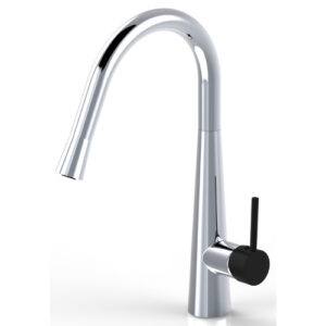 Sonix Pullout Sink Mixer Chrome & Matte Black