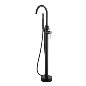 Cioso Matte Black Bath Filler W/Handshower