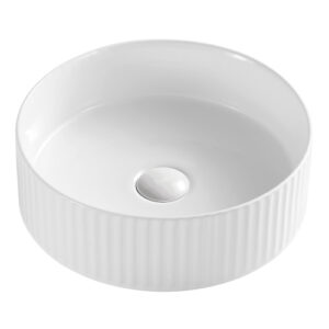 Cioso Fluted Round Basin Gloss White