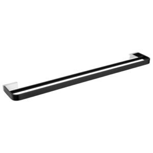 Inis 800mm Double Towel Rail Black & Chrome