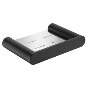 Akemi Metal Soap Dish Black & Chrome