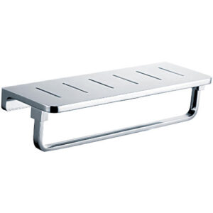 Inis Slotted Shelf With Towel Bar Chrome