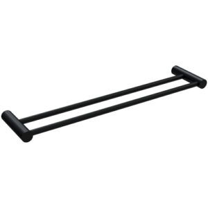 Finesa Double Towel Rail 600mm Matte Black