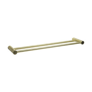 Finesa Double Towel Rail 600mm Modern Brass