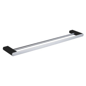 Zoya Double Towel Rail 800mm Chrome & Matte Black