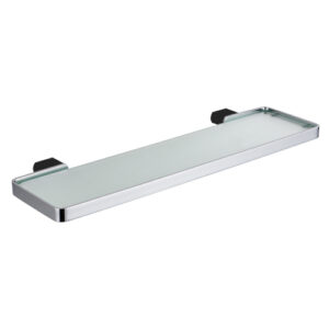 Zoya Glass Shelf 500mm Chrome & Black