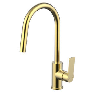 Cioso Pullout Spray Sink Mixer W/Akemi Handle Modern Brass
