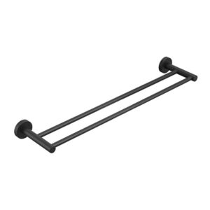 Latoro Matt Black Double Towel Rail 600mm