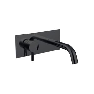 Latoro Matt Black Wall Mixer Set