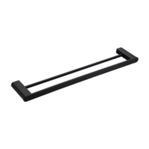 Matrix Matt Black Double Towel Rail 600mm