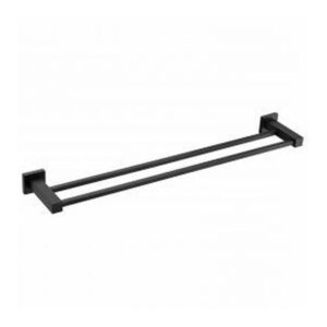 Romano Matt Black Double Towel Rail 900mm