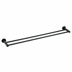 Black Round Double Towel Rail