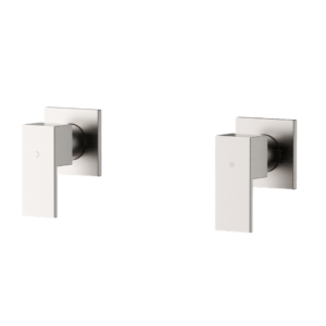Romano Brushed Nickel Hot & Cold Wall Tap Set