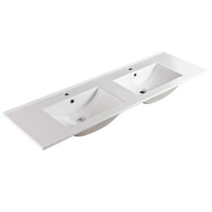 150cm Double Bowl Ceramic Vanity Top 1 Taphole
