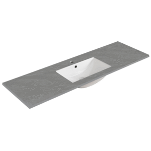 150cm Sintered Stone Vanity Top Shadow Grey Single Bowl