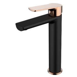 Akemi Extended Basin Mixer Matte Black & Rose Gold