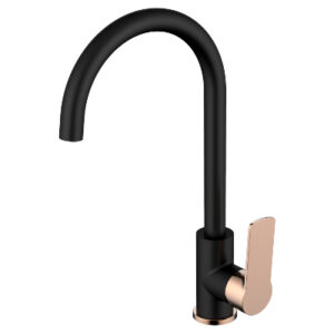 Akemi Sink Mixer Matte Black & Rose Gold