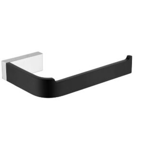 Inis Toilet Roll Holder Black & Chrome