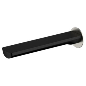 Akemi 180mm Bath Spout Black & Brushed Nickel