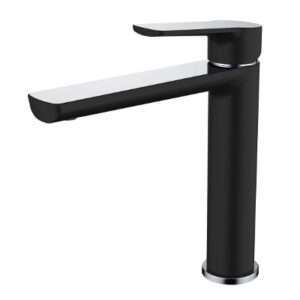 Akemi Mid Rise Vessel Mixer Matte Black & Chrome