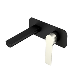 Akemi Wall Basin/Bath Mixer Matte Black & Brushed Nickel